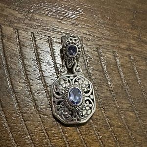 Blue Tanzanite Sterling Silver Pendant
